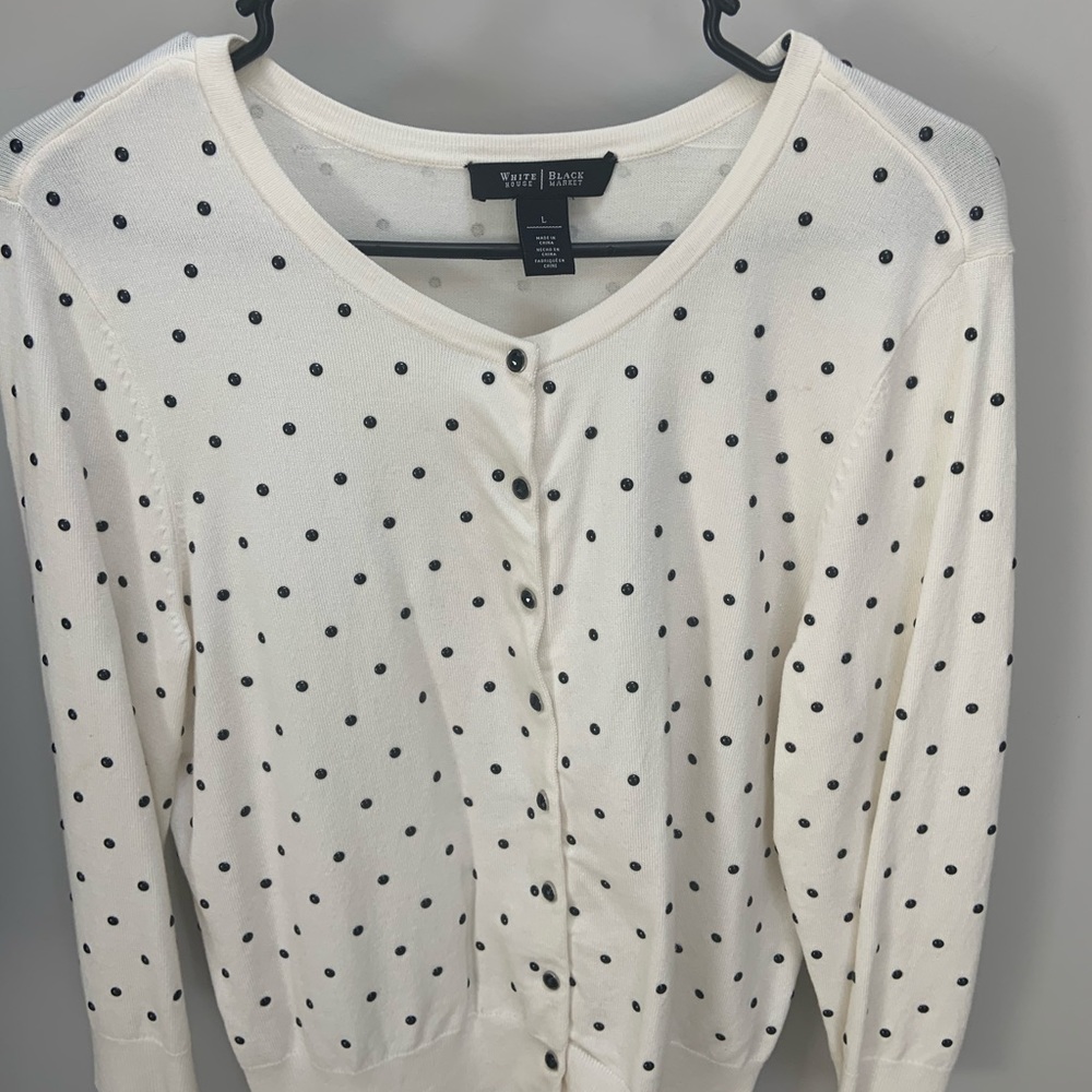 WHBM cream and black cardigan